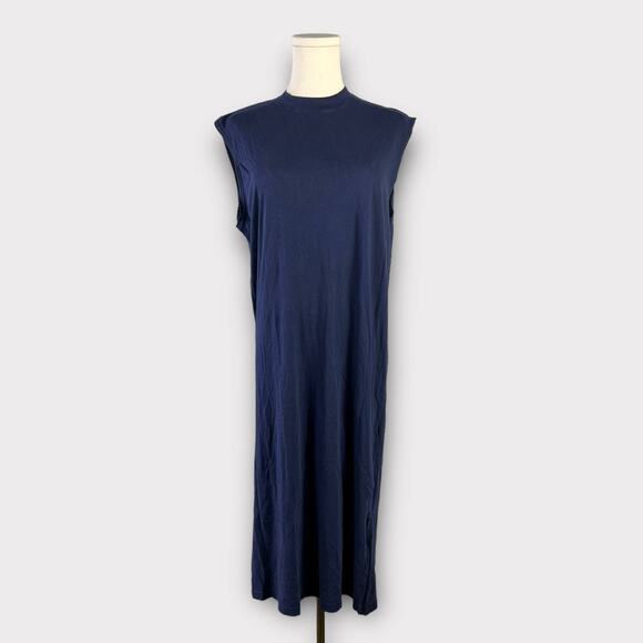& Other Stories Sleeveless Jersey Tank Midi Dress in Navy Size 6 - Picture 1 of 8